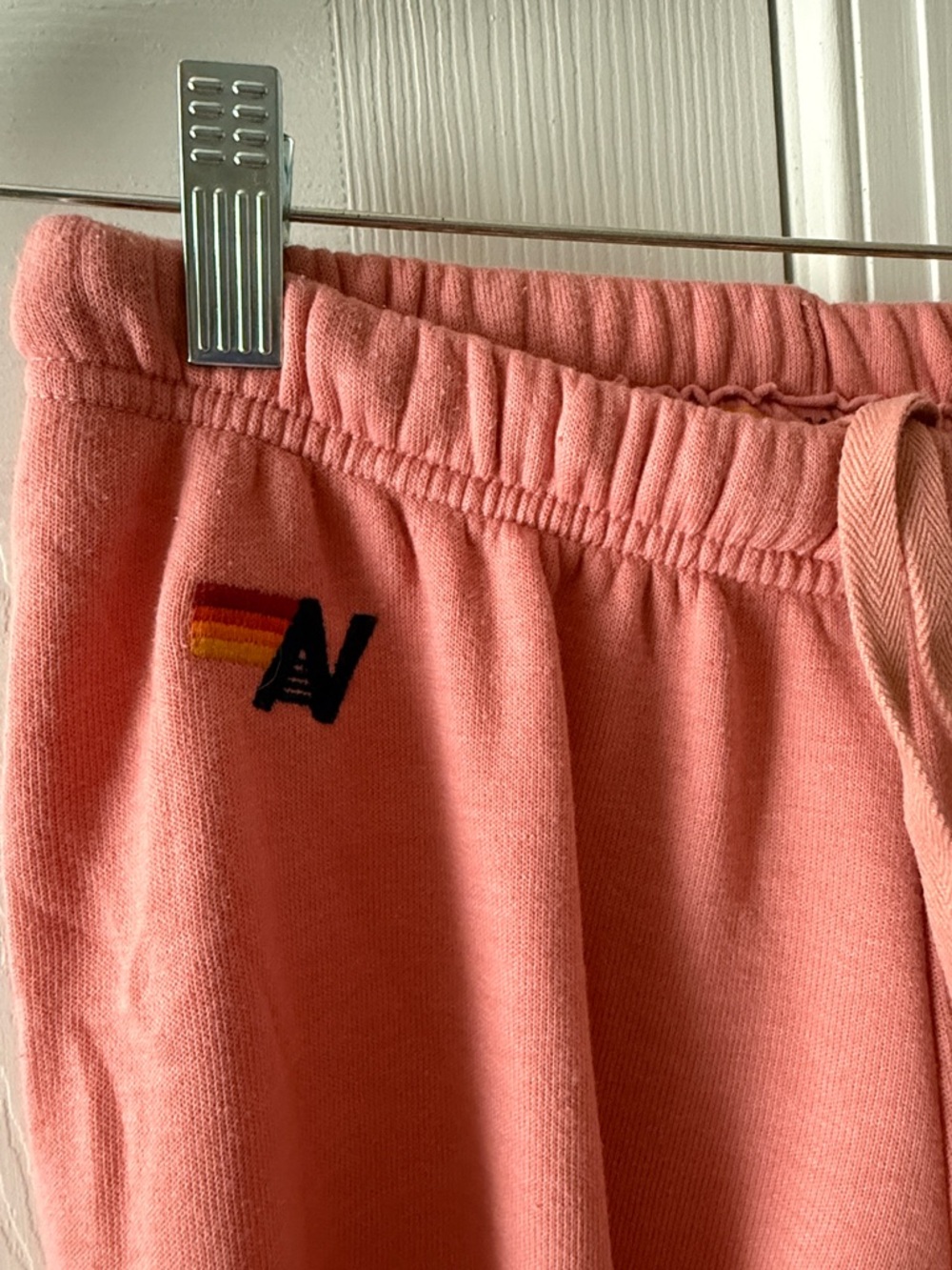Aviator Nation Coral Pink Jogger Pants with Neon Stripes - Size XS - Picture 2 of 8
